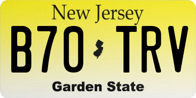NJ license plate B70TRV