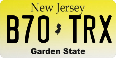 NJ license plate B70TRX