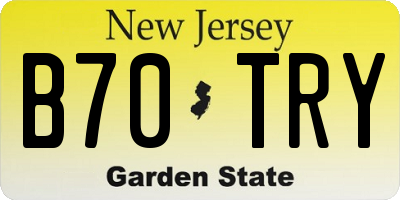 NJ license plate B70TRY