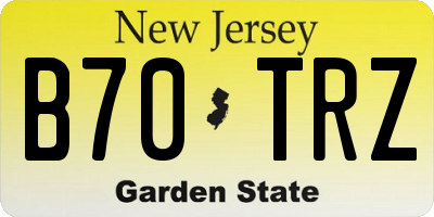 NJ license plate B70TRZ