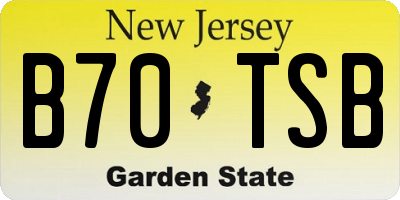 NJ license plate B70TSB