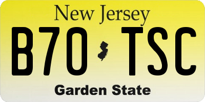 NJ license plate B70TSC