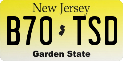 NJ license plate B70TSD