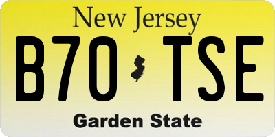NJ license plate B70TSE