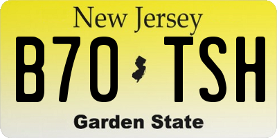 NJ license plate B70TSH