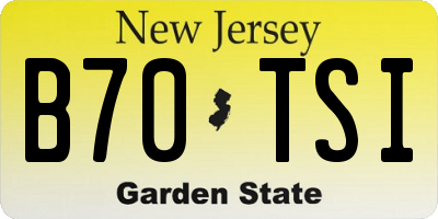 NJ license plate B70TSI