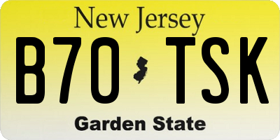 NJ license plate B70TSK
