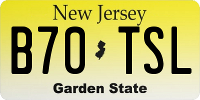 NJ license plate B70TSL