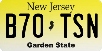 NJ license plate B70TSN