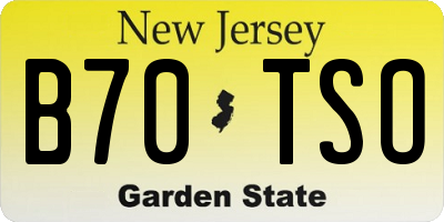 NJ license plate B70TSO