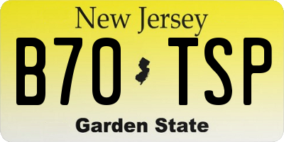 NJ license plate B70TSP