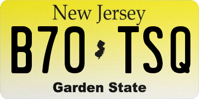 NJ license plate B70TSQ