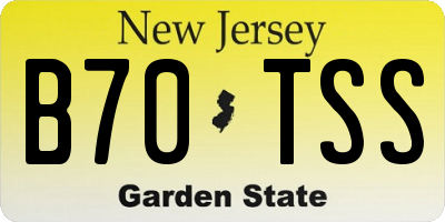 NJ license plate B70TSS