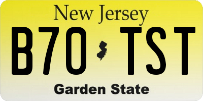 NJ license plate B70TST