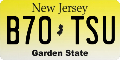 NJ license plate B70TSU