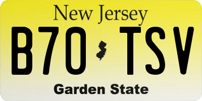 NJ license plate B70TSV