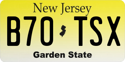 NJ license plate B70TSX