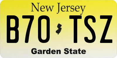 NJ license plate B70TSZ