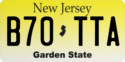 NJ license plate B70TTA