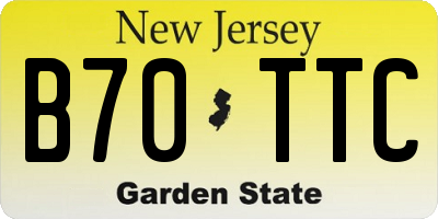 NJ license plate B70TTC