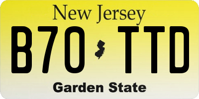 NJ license plate B70TTD
