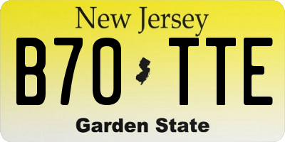 NJ license plate B70TTE