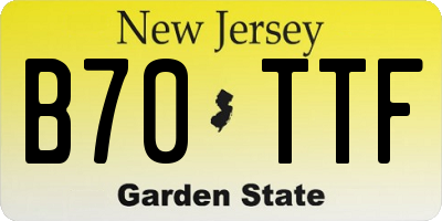 NJ license plate B70TTF
