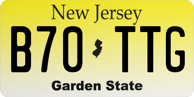 NJ license plate B70TTG