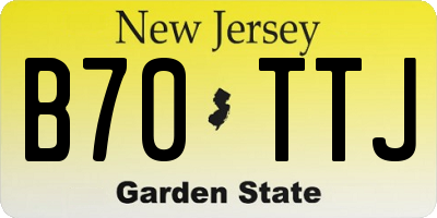 NJ license plate B70TTJ