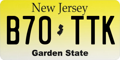 NJ license plate B70TTK