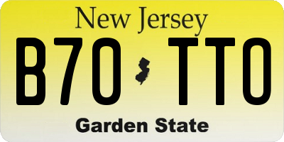 NJ license plate B70TTO