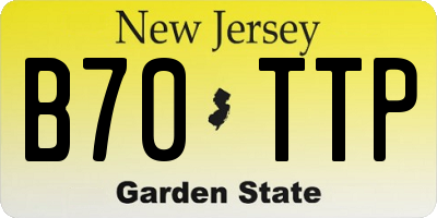 NJ license plate B70TTP