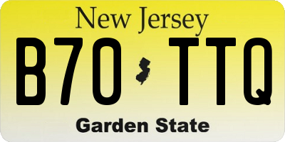 NJ license plate B70TTQ