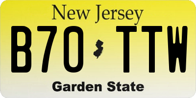 NJ license plate B70TTW