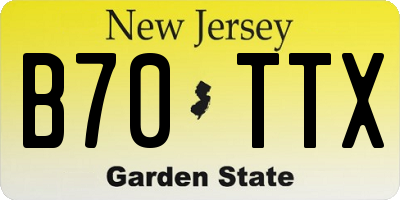 NJ license plate B70TTX