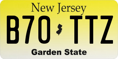 NJ license plate B70TTZ