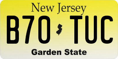 NJ license plate B70TUC