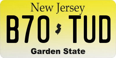 NJ license plate B70TUD