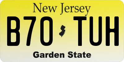 NJ license plate B70TUH
