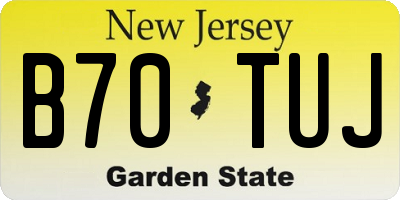 NJ license plate B70TUJ