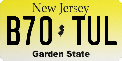 NJ license plate B70TUL