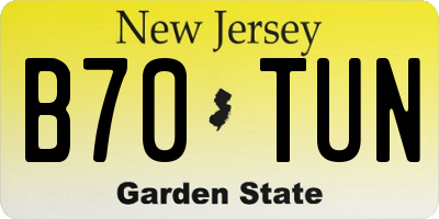 NJ license plate B70TUN