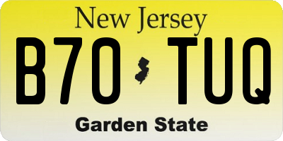 NJ license plate B70TUQ