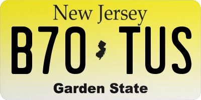 NJ license plate B70TUS