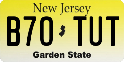 NJ license plate B70TUT