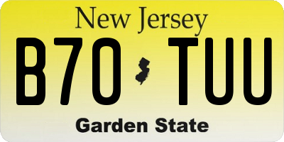 NJ license plate B70TUU