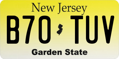 NJ license plate B70TUV
