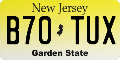 NJ license plate B70TUX