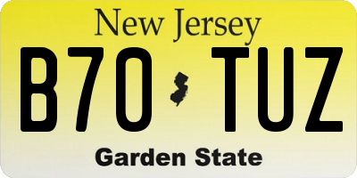 NJ license plate B70TUZ