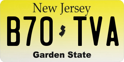 NJ license plate B70TVA